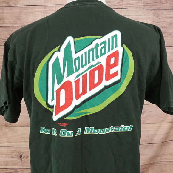 VINTAGE REAL PARODY SERIES MOUNTAIN DUDE PARK CITY UTAH MOUNTAIN DEW TSHIRT L - Picture 4 of 6